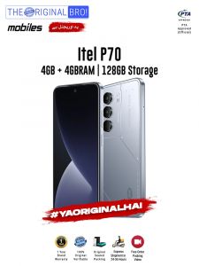 Itel P70 - 4GB RAM - 128GB Storage - PTA Approved - 12 Months Warranty - Silver - The Original Bro Mobiles - TOB35